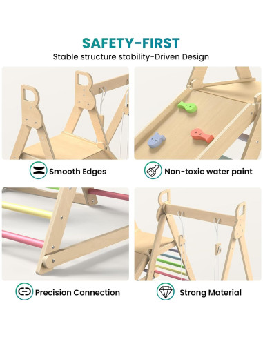 Gimnasio Interior Plegable BlueWood 4 en 1 para Niños 2+ Años