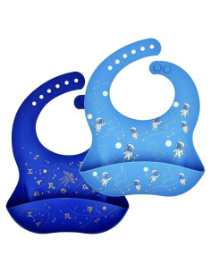 Babero de Silicona Impermeable para Bebés con Cubeta - Dorado