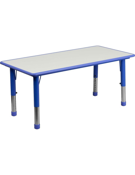 Conjunto Mesa de Actividades Ajustable Flash Furniture 60x120cm Azul