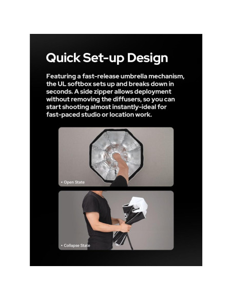 Godox Softbox UL-BOX-30x45cm con Montura Bowens y Difusores