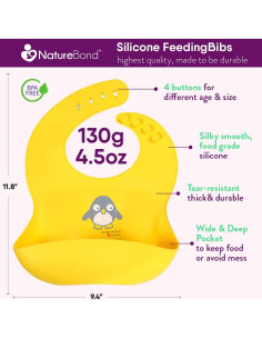 Baberos de Silicona NatureBond con Bolsa Impermeable - 2 Pcs 2