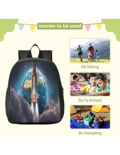 Mochila Escolar Kcldeci Cohete 30.48 cm para Niños 2