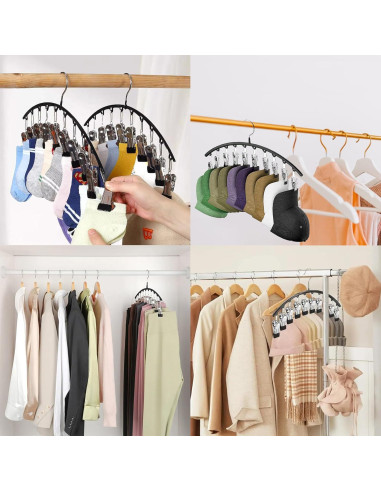 Perchas para Leggings Arkeiliy 2 Piezas con 10 Clips