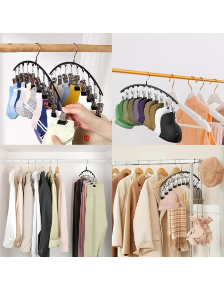 Perchas para Leggings Arkeiliy 2 Piezas con 10 Clips