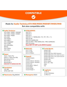 Almohadillas de oído Wicked Cushions para ATH M50X y más - Negro 2