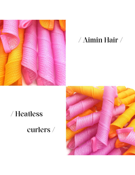 Rulos Espirales Sin Calor Aimin 50pcs 56cm para Cabello Largo