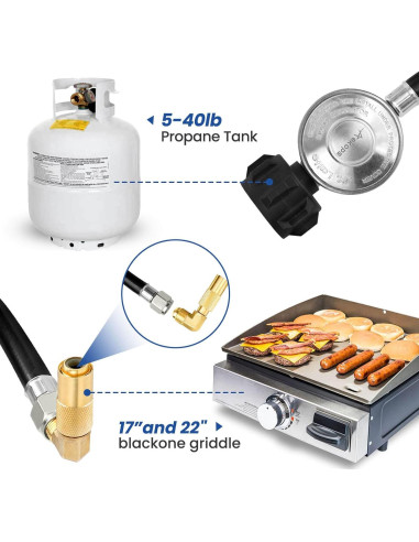 Adaptador de Manguera de Propano Aekops 5 PIES con Regulador