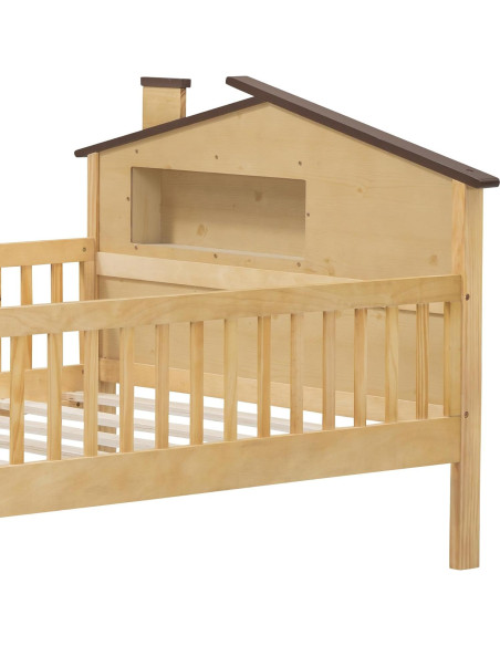 Cama Twin Ball & Cast con Cabecera Casa y Luz LED Natural