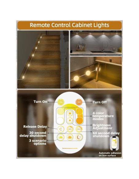Luces LED Bajo Gabinete MATICOD Regulables 3500-6500K Control APP