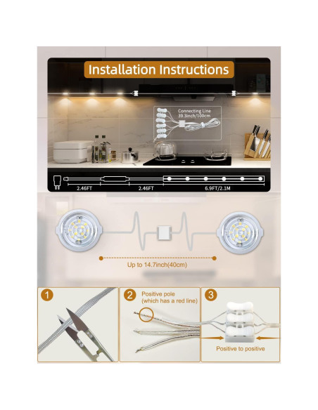Luces LED Bajo Gabinete MATICOD Regulables 3500-6500K Control APP