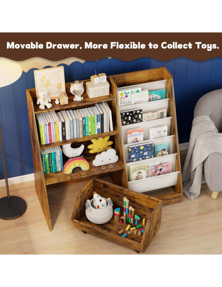 Estantería Montessori COZPAW para Niños 4 Niveles Marrón