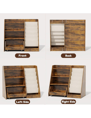 Estantería Montessori COZPAW para Niños 4 Niveles Marrón