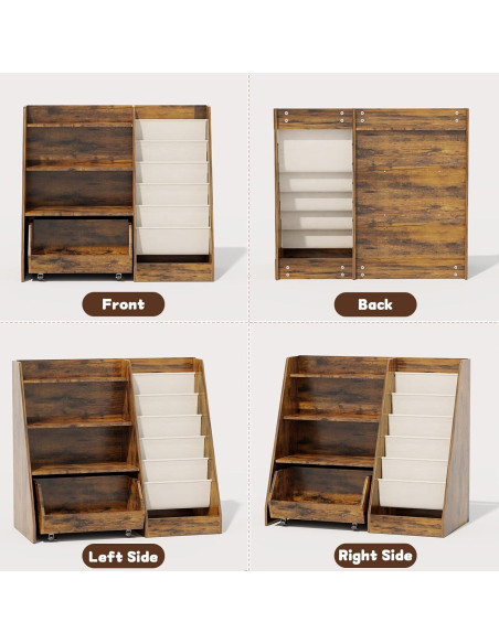 Estantería Montessori COZPAW para Niños 4 Niveles Marrón