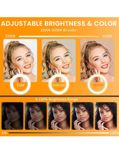 Anillo de Luz LED 18" Auriani con Trípode 75" y Ruedas 2