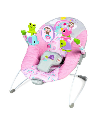Bouncer Portátil Bright Starts Pink Paradise con Vibraciones