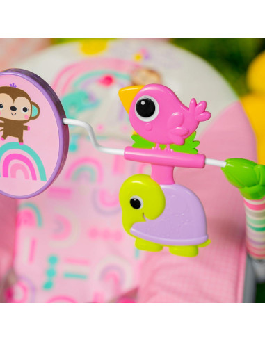 Bouncer Portátil Bright Starts Pink Paradise con Vibraciones