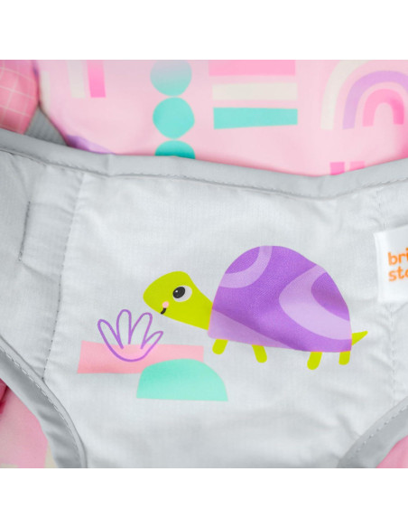 Bouncer Portátil Bright Starts Pink Paradise con Vibraciones