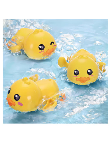 Juguetes de baño para bebés Gute - Patos nadadores a cuerda (3 unidades)