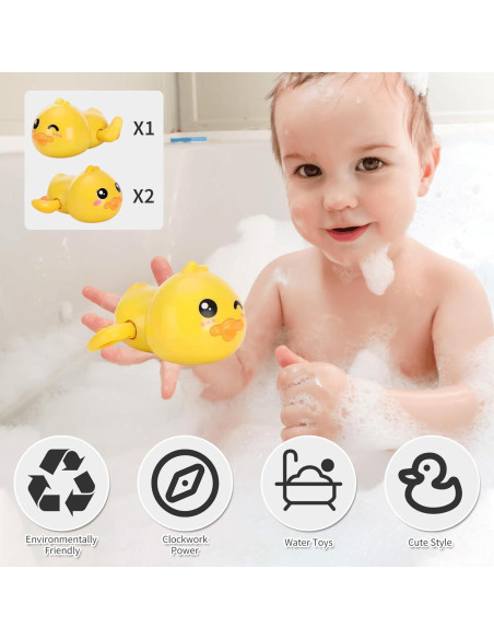 Juguetes de baño para bebés Gute - Patos nadadores a cuerda (3 unidades)