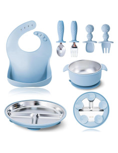 Juego de Alimentación para Bebés HORNORM 7 Piezas Acero Inoxidable