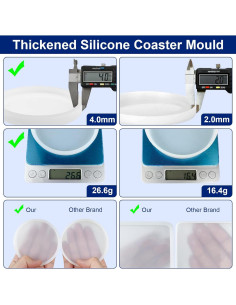 Moldes de Resina Epóxica Sjubaopen 6 Piezas DIY Coasters 2
