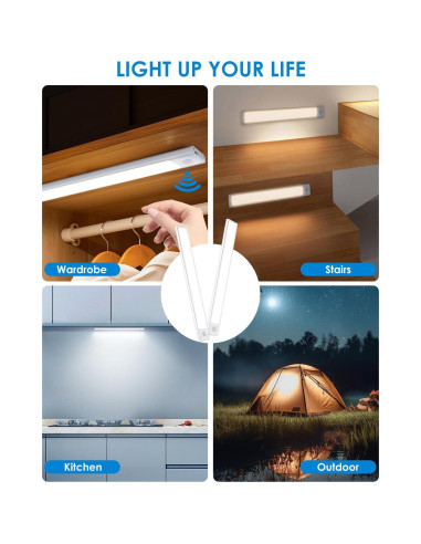 Luces LED Bajo Gabinete EOGOW con Sensor de Movimiento 2000mAh