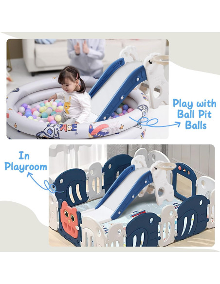 Tobogán Interior HAPPYMATY para Niños Pequeños con Aro