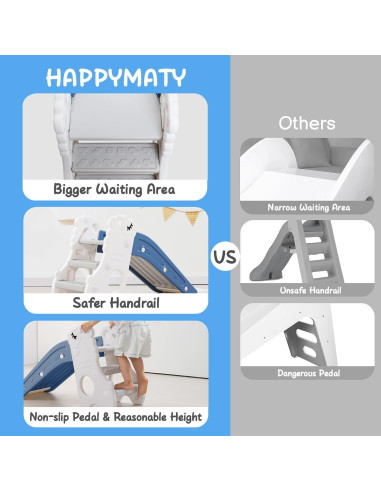 Tobogán Interior HAPPYMATY para Niños Pequeños con Aro