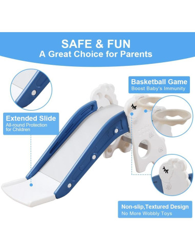 Tobogán Interior HAPPYMATY para Niños Pequeños con Aro