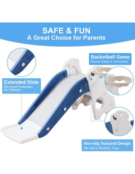 Tobogán Interior HAPPYMATY para Niños Pequeños con Aro