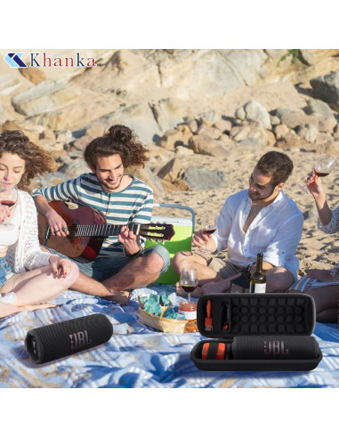 Funda Impermeable Khanka para Altavoz JBL Flip 7/6 - Negro