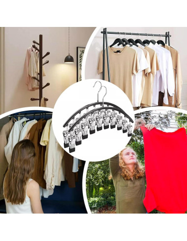 Perchas para Leggings Arkeiliy 2 Piezas con 10 Clips