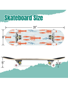 Patineta UHMLTCRBOD 31" x 8" 7 Capas Arce Doble Kick Concave 2