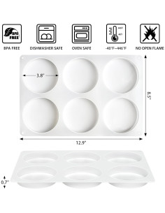 Molde de Silicona Redondo CLUEWR 6 Cavidades para Resina 2