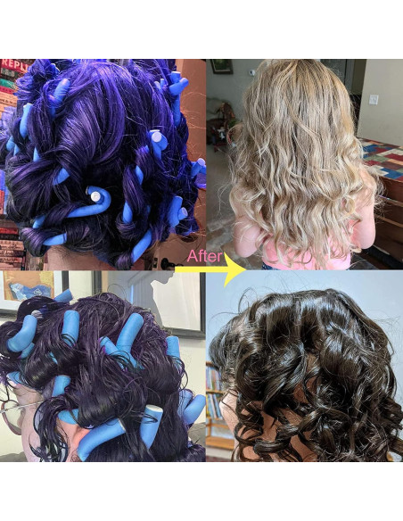 36 Varillas Flexibles para Rizar Cabello Wayyoo - Azul
