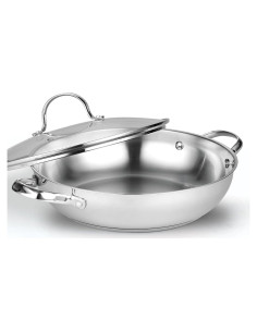 Wok Sartén Cooks Standard 30cm Acero Inoxidable con Tapa