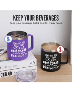 Taza de Café NOWWISH 14 oz Negra Aislada para Regalos 2