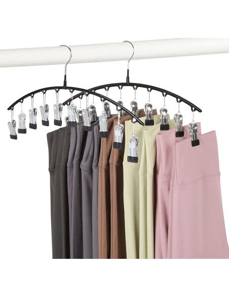 Perchas para Leggings Arkeiliy 2 Piezas con 10 Clips