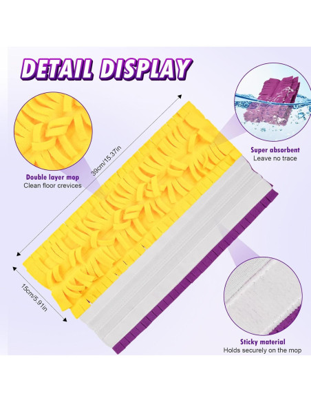 Paquete de 3 almohadillas de fregona BTRSOLUS para Swiffer