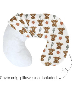 Funda de Almohada de Lactancia HawSkgFub Boho Vaca 55.88x45.72cm 2