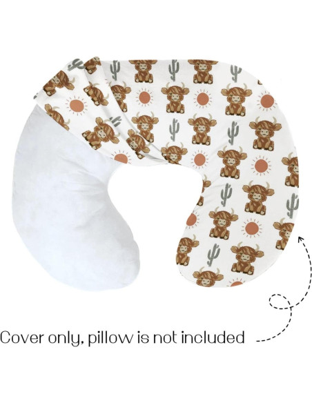Funda de Almohada de Lactancia HawSkgFub Boho Vaca 55.88x45.72cm
