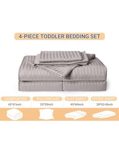 Conjunto de Ropa de Cama ZPECC para Niños 4 Piezas Hipoalergénico 2