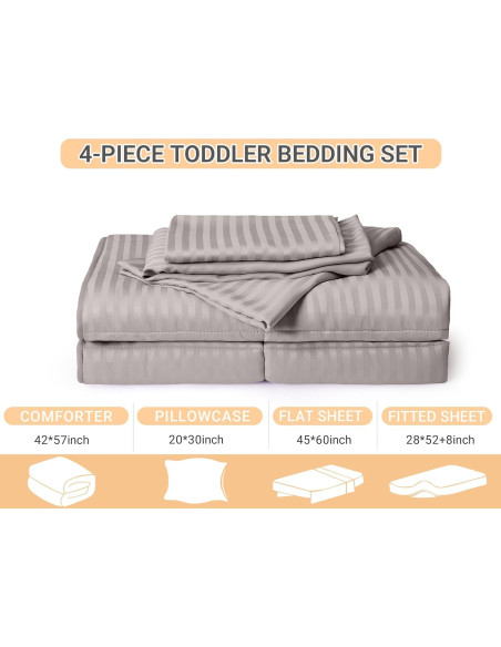Conjunto de Ropa de Cama ZPECC para Niños 4 Piezas Hipoalergénico