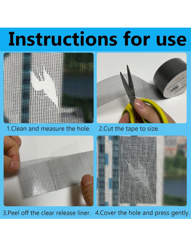 Cinta de Reparación de Pantalla de Ventana Lussgucc 5cm x 9.14m