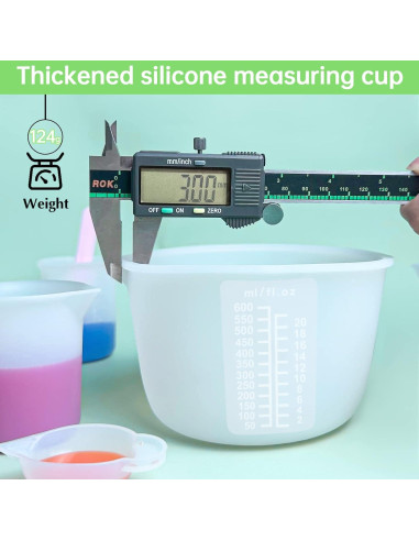 Kit de Tazas Medidoras de Silicona Sjubaopen 600ml 250ml 100ml