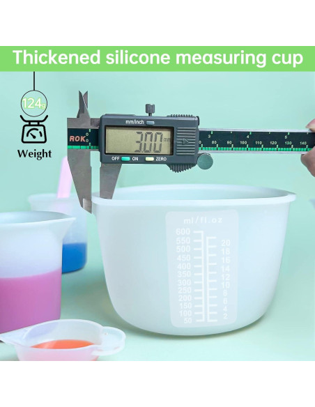 Kit de Tazas Medidoras de Silicona Sjubaopen 600ml 250ml 100ml