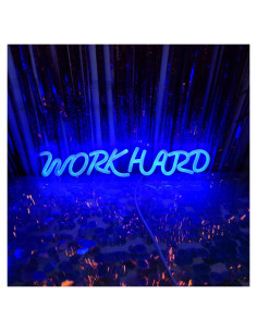 Cartel de Luz de Neón Trabaja Duro LED 39x9 cm Decoración