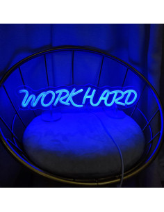 Cartel de Luz de Neón Trabaja Duro LED 39x9 cm Decoración 2