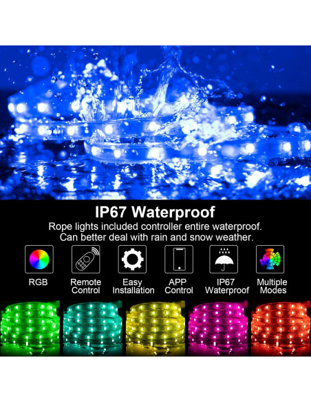 Luces de Cuerda LED 5m C D H Impermeables RGB Control APP