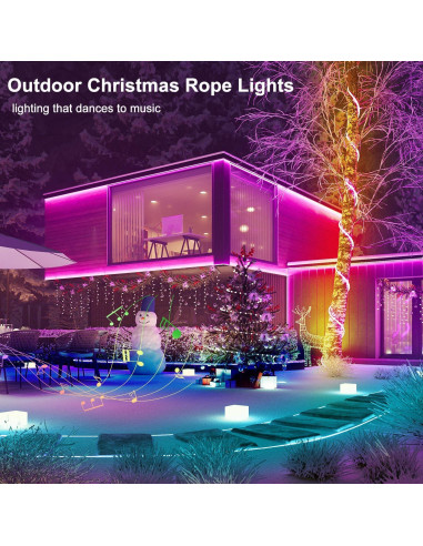 Luces de Cuerda LED 5m C D H Impermeables RGB Control APP